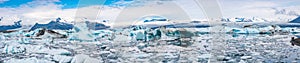 Wonderful view of Glacier Lagoon, Jokulsarlon, on South Iceland