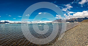 Wonderful view of Glacier Lagoon, Jokulsarlon, on South Iceland