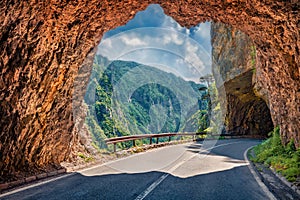 Wonderful view of tunel to Piva river pass.