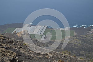 Wonderful Views Of Banana Trees Plantation From The Highest Of The San Antonio Volcano On The Island Of La Palma In The Canary