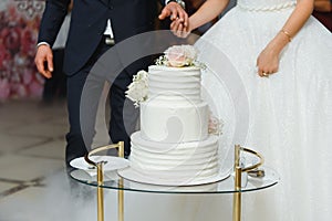 A wonderful wedding cake detail. The flowers look real, but are really edible sugar flowers