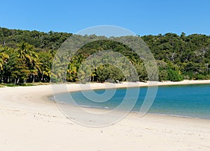 The Wonderful White Sand Fishermen`s Beach Contrasting With The Turquoise Ocean On Tropical Great Keppel Island Queensland Austra photo