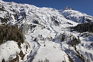 Wonderful winter landscape in the Venter Valley in Tirol, Austria