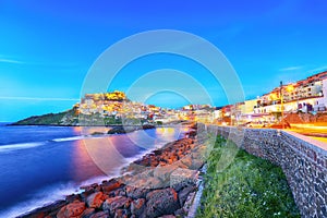 Wonderfull evening view of Medieval town of Castelsardo