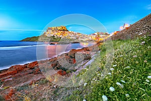 Wonderfull evening view of Medieval town of Castelsardo