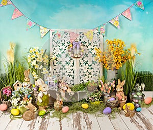 Wonderfull spring with rabbits custom made sett up photo