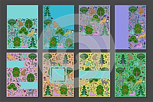 Wonderland Fun Forest template covers set