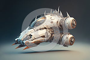 Wondrous futuristic small sci-fi space racer with engine for space racing.