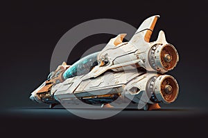 Wondrous futuristic small sci-fi space racer with engine for space racing.
