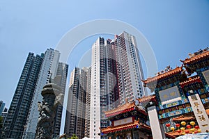 Wong Tai Sin Temple in Kowloon group downstairs