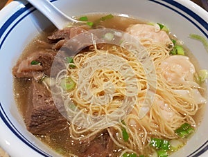 Wonton and Beef Noodle Soup