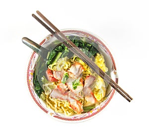 Wonton and noodle for traditonal gourmet dumpling