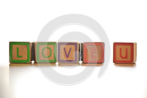 The wood alphabet love u