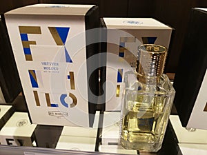 Wood aroma of unisex perfume for men and women Ex Nihilo Vetiver Moloko in perfume and cosmetics store on February 10, 2020 in