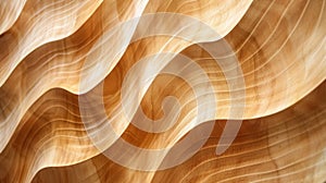 Wood art background - Abstract brown wooden waving waves wall texture , generative ai
