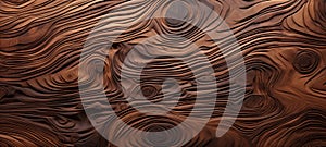 Wood art background - Abstract organic brown wooden waving waves wall texture wall (Generative Ai
