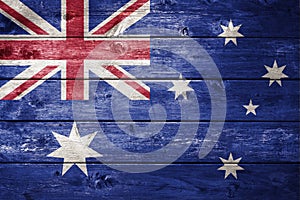 Wood Australian Flag Background