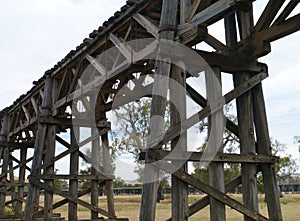 Wood Australian rail bridge