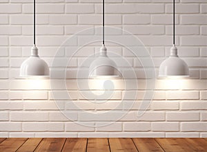 Wood background floor space interior texture lamp blank wall room building design home frame white light brick
