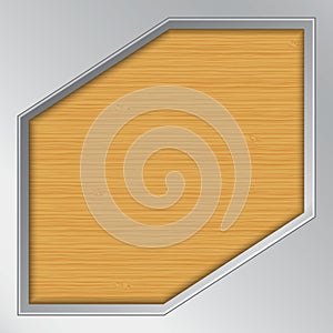 Wood background with metallic frame