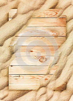 Wood background and sand texture photo