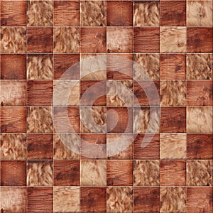 Wood background, squares in a checkerboard pattern