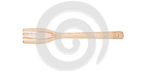 Wood bamboo spatula isolated on white background , clipping path