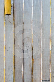 Wood and Bamboo wall with lamp