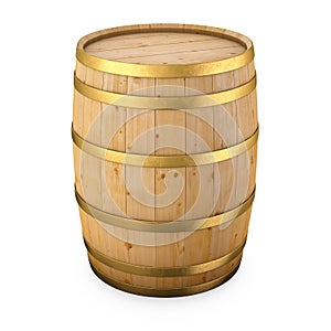 Wood barrel isolated