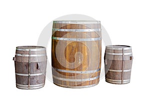 Wood barrel with steel ring