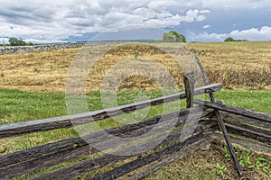 Wood barrier at Antietam site.