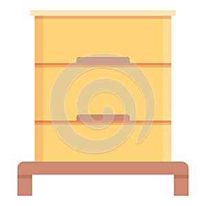 Wood beehive icon cartoon vector. Honey bee