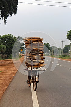 Wood on bicycle