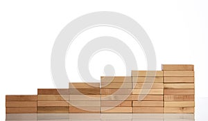 Wood block stacking as step stair