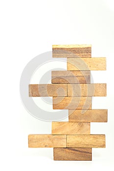 Wood block white background