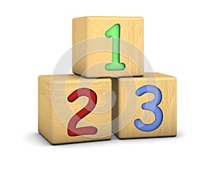 Wood blocks with 123 numbers