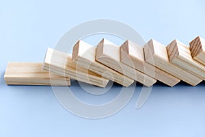 Wood Blocks Domino Effect