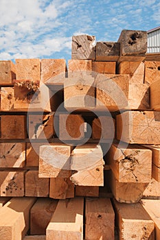 Wood blocks at lumbermill