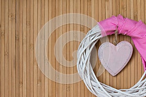 Wood board with heart, mother's day or valentine's day