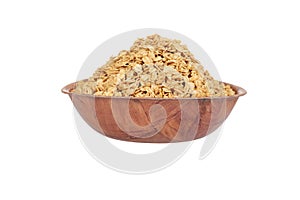 Wood bowl of granola