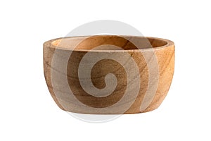 Wood bowl white background with cliping path isolated