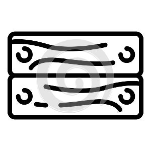 Wood box icon, outline style