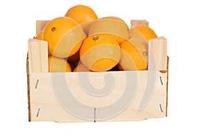 Wood box of mandarin oranges