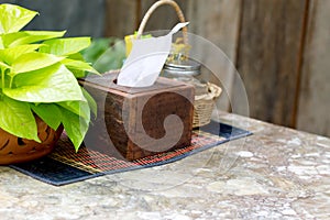 Wood box Paper Tissues