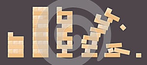 Wood bricks details from tower games for kids