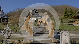 Wood Bridge At Barsana Monastery