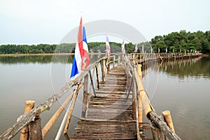 Wood bridge at Nong Yai Chumphon Thailand