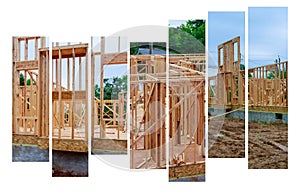 Wood Building frame at Multi-Family Housing Construction Site