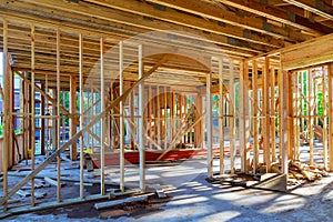 Wood Building frame at Multi-Family Housing Construction Site