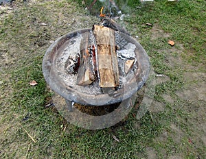 Wood burning fire pit bowl